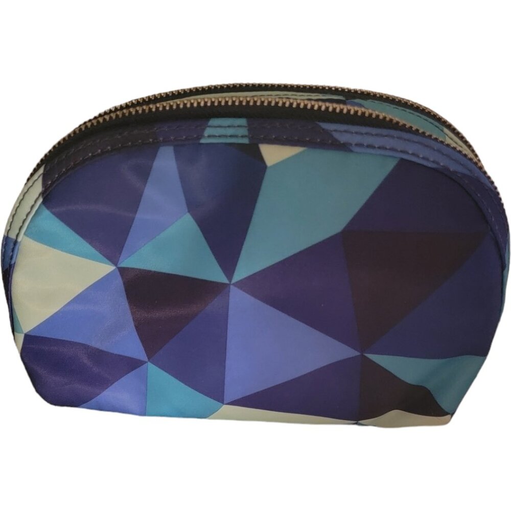 Elegant Cosmetic Pouch In Blue with Two Compartments for Organizing